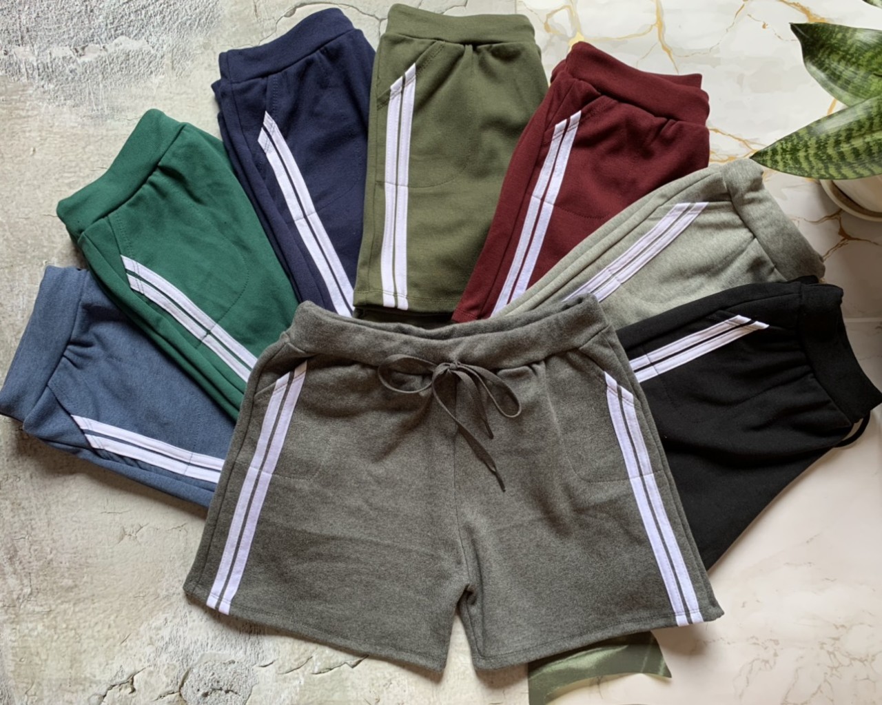 Quần short thun nữ phối sọc - quần đùi nữ