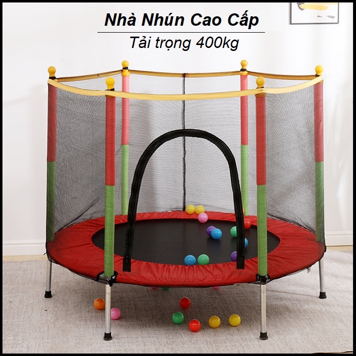 Nhà nhún cho bé - nhà nhún lò xo cho bé - nhà nhún nhảy cho bé, sàn nhún cho bé khung thép chịu lực, sàn nhún lò xo kích thước 140 x 122cm