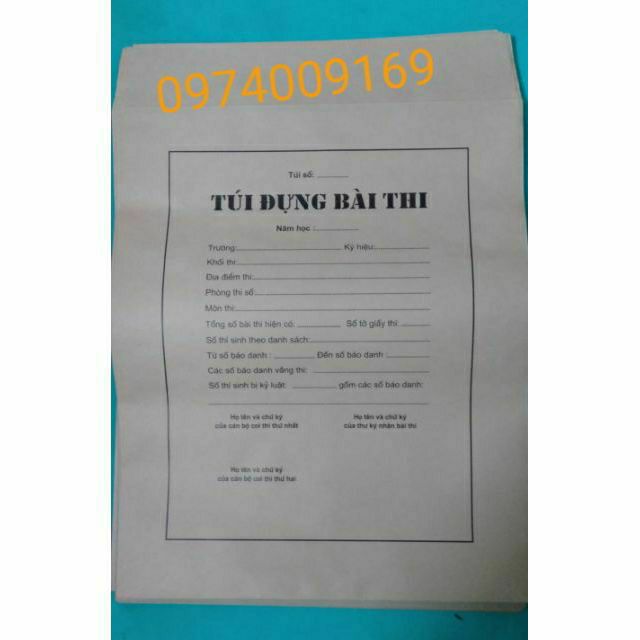 Túi đựng bài thi (50 cái)