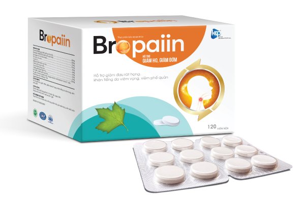 Viên ngậm giảm đau rát họng Bropaiin-Hỗ trợ giảm ho, giảm đờm