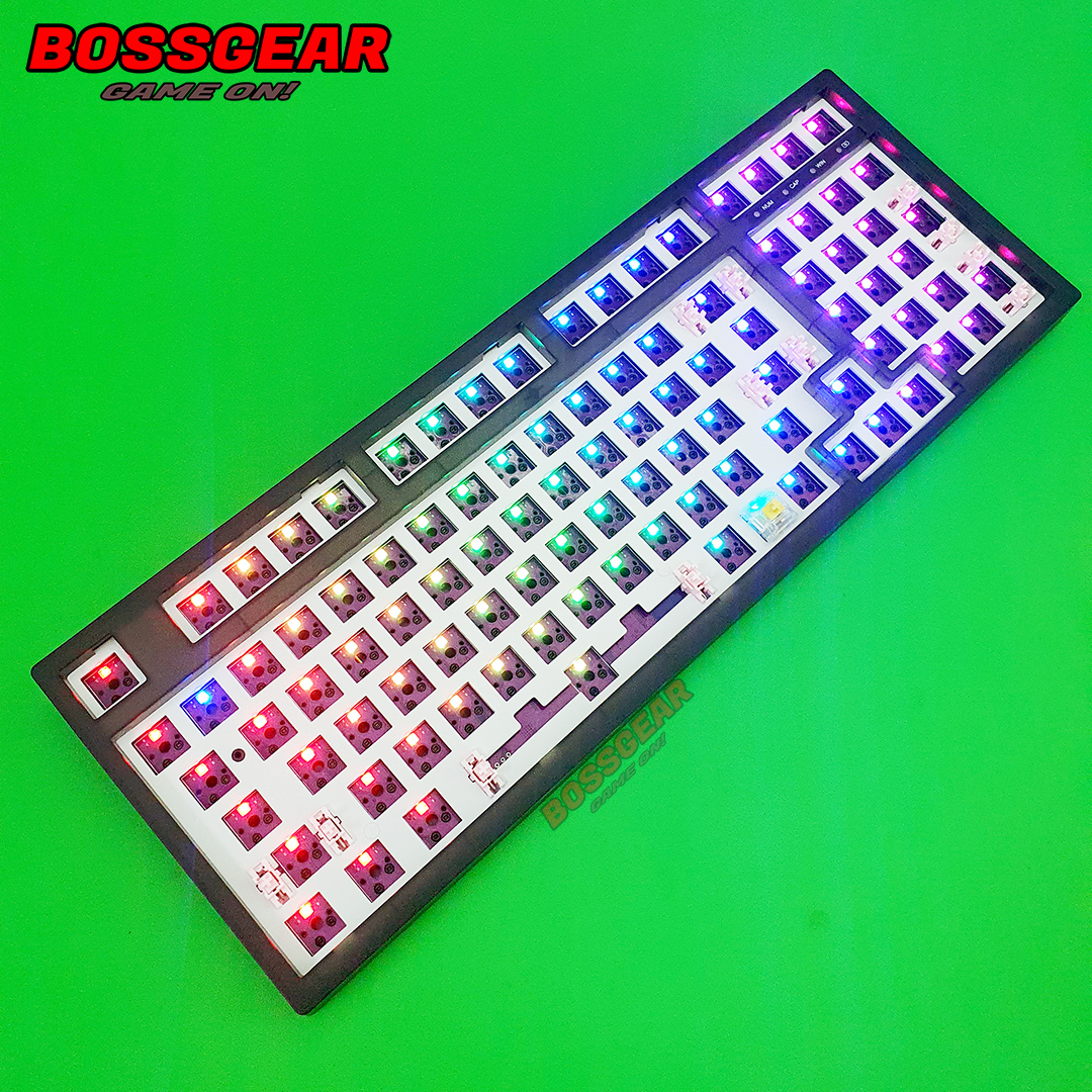 Bộ KIT Custom phím cơ DIY F98 PLUS Smoke 3 Mode Hotswap 5 pin có mút tiêu âm Pin 8000Mah vỏ đen mờ