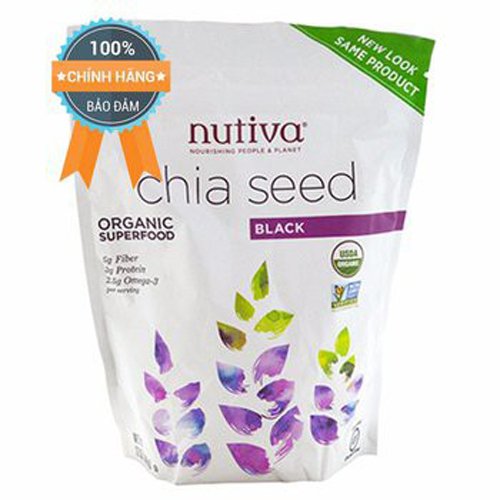 Hạt chia hữu cơ Nutiva Organic Black Chia Seed của Mỹ gói 907gr