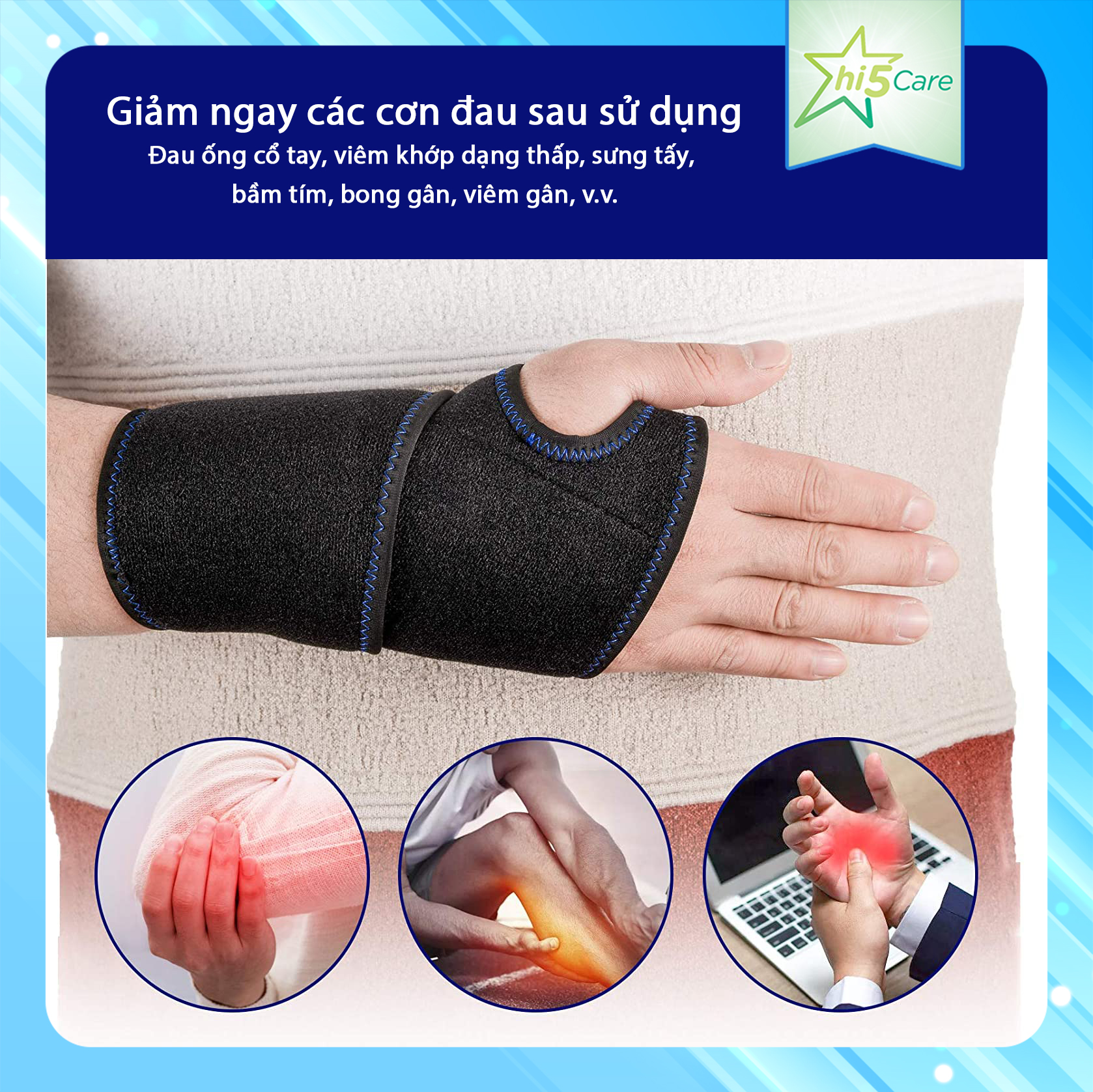 Túi gel chườm nóng / lạnh cố định cổ tay hỗ trợ khi chơi thể thao, bong gân