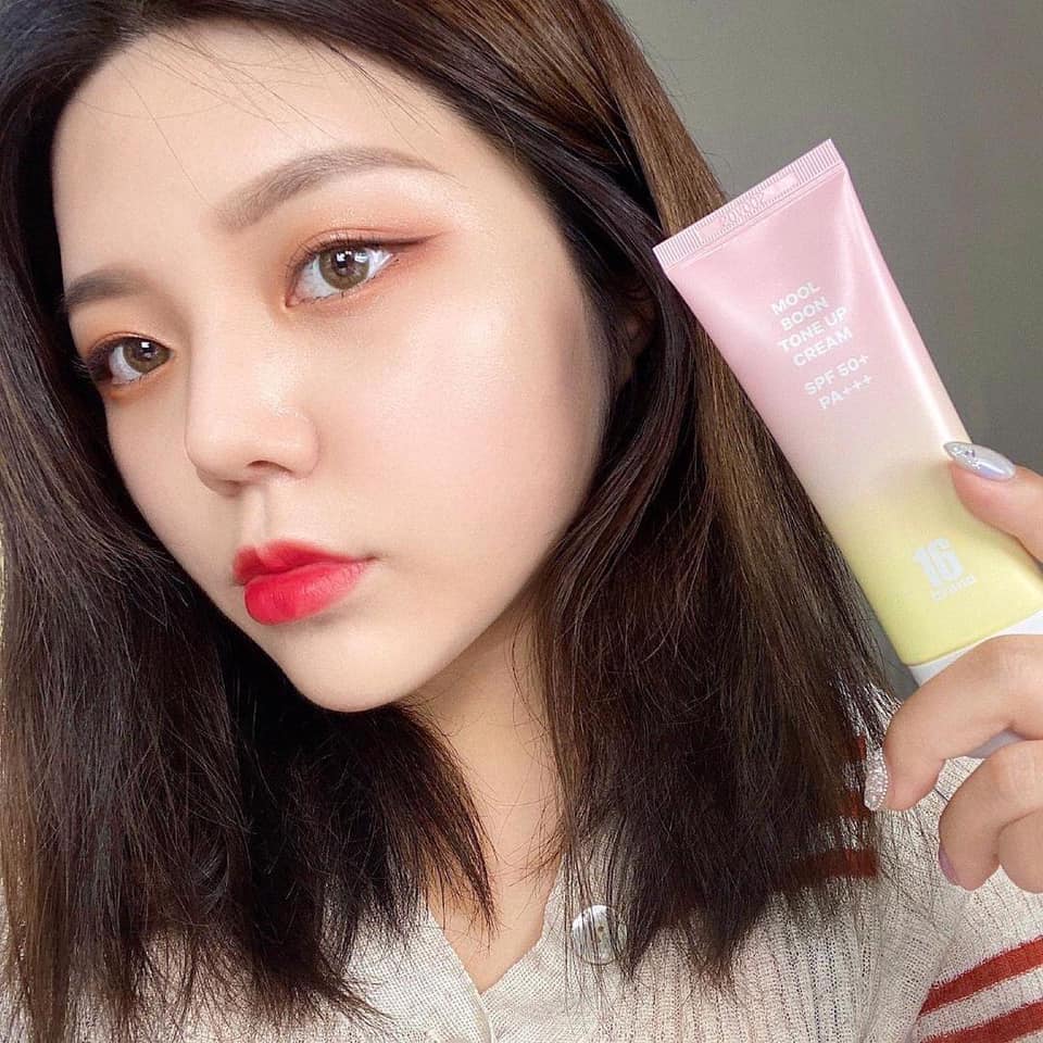 KEM LÀM TRẮNG GIÚP NÂNG TONE DA CHIẾT XUẤT ĐÀO 16BRAND MOOL BOON TONE UP CREAM 50ML CHÍNH HÃNG - SẢN