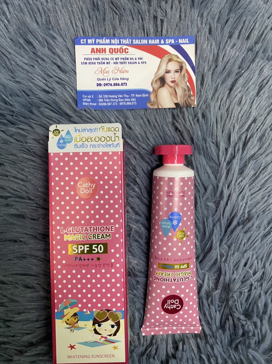 Kem chống nắng trắng da cathy doll l-glutathione magic cream spf50 pa+++
