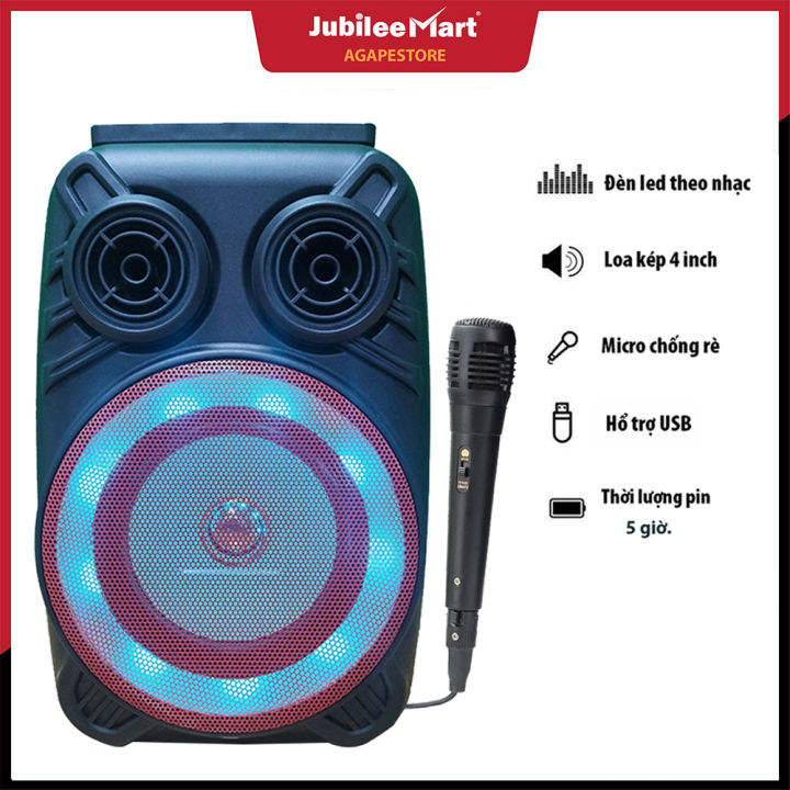 [TẶNG MIC] Loa kẹo kéo mini công suất lớn Bass Cực Mạnh, Tặng 1 Micro Có Dây Hát Karaoke, loa bluetooth karaoke mini giá rẻ, loa keo loa kẹo kéo mini bluetooth, loa kẹo kéo mini giá rẻ, Loa bluetooth không dây giá rẻ - Loa Karaoke Tại Nhà