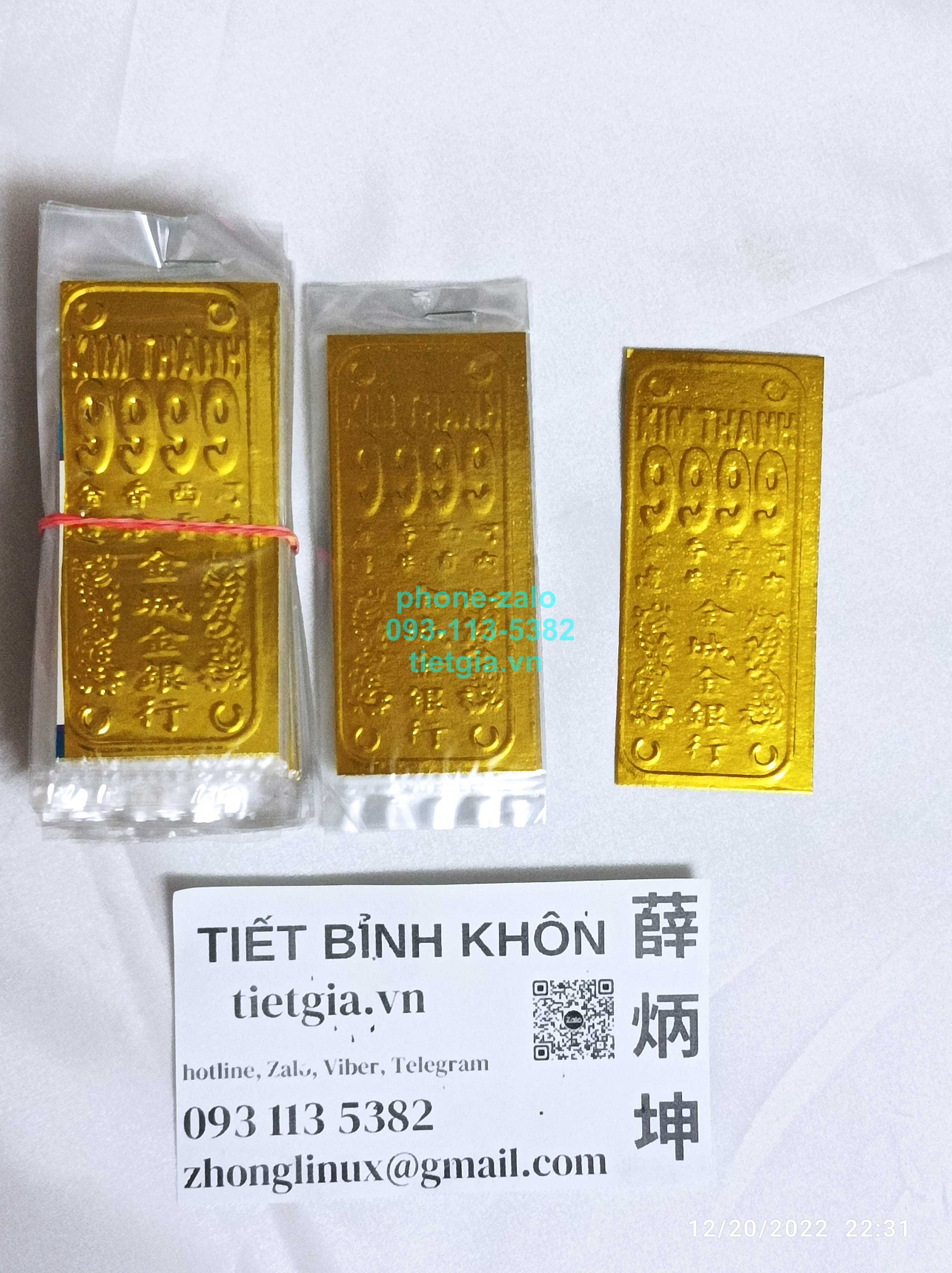 Xấp 100 vàng lá 9999, kim thành, loại tốt