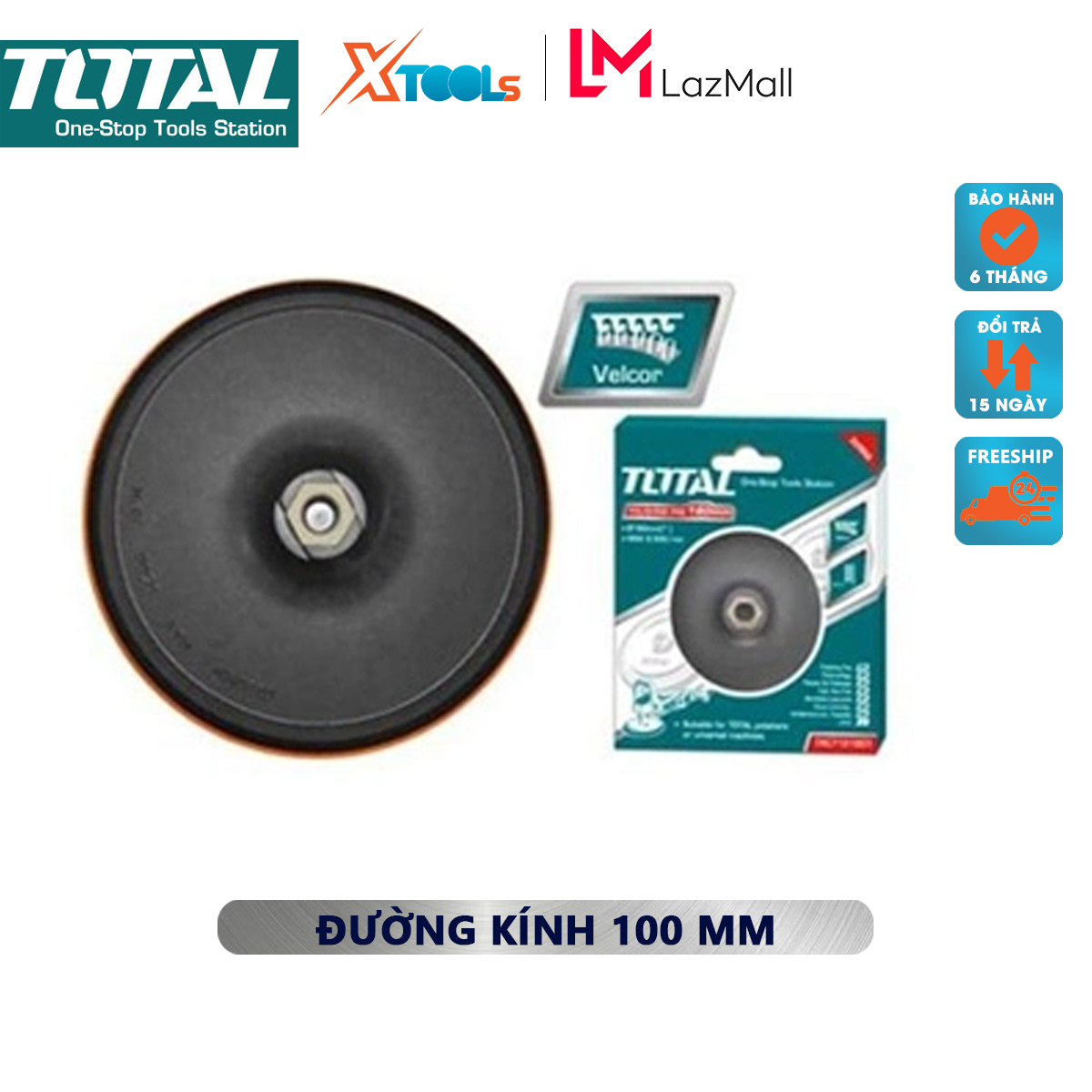 Đĩa cao su đánh bóng total tac7121152 | đĩa cao su đường kính: 100mm cốt m10 x 1.5, dùng để đánh bóng các bề mặt
