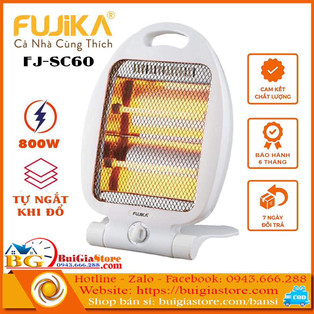 Đèn sưởi halogen 2 bóng fujika fj-sc60