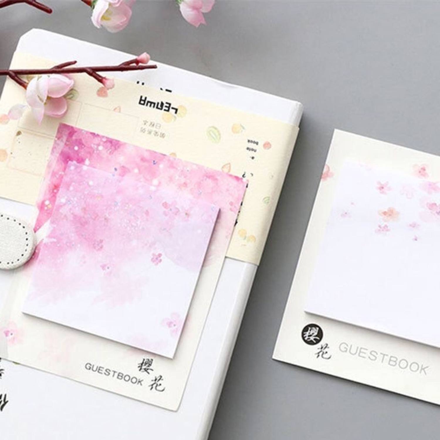 Giấy ghi chú hoa anh đào 7x7cm