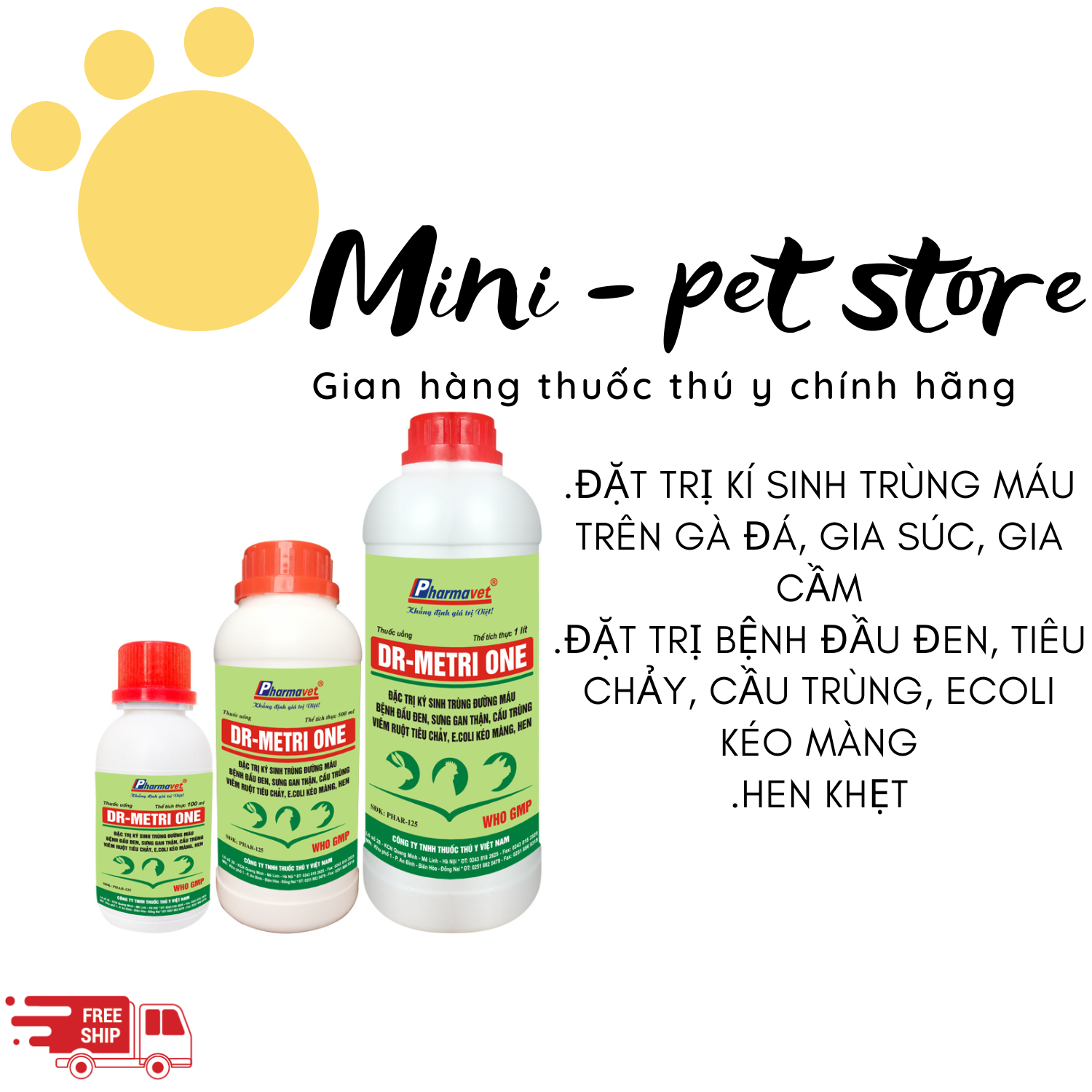 100ML  DR-metri one,  kí sinh trùng đường máu, đầu đen, sưng gan, thận, cầu trùng, viêm ruột tiêu chảy, E.coli kéo màng, hen CHO THỎ, GIA SÚC, GIA CẦM, HEO, BÒ, GÀ, VỊT THÚ Y DRICH