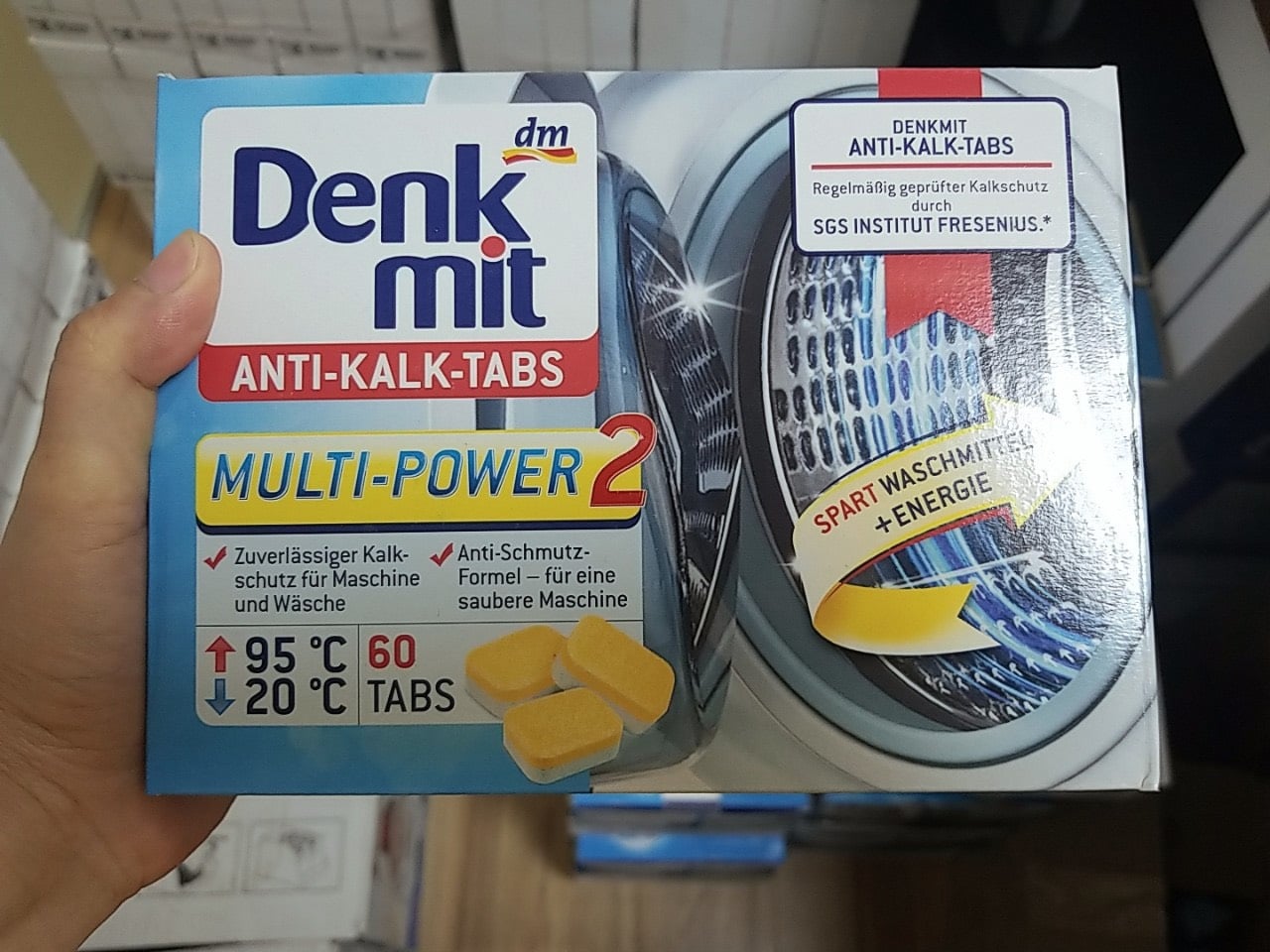 Viên tẩy máy giặt Denkmit Tomlige giặt siêu sạch, hộp 60 viên tẩy vệ sinh lồng máy giặt