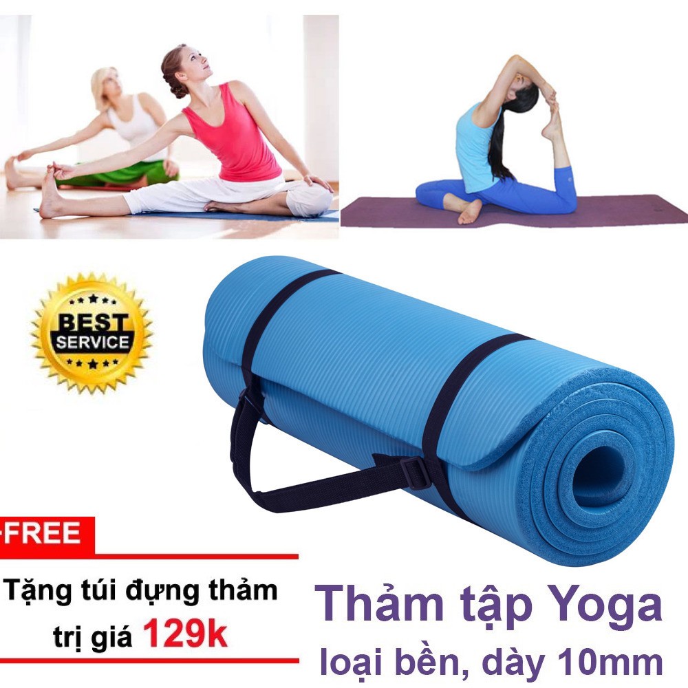 [HCM][Tặng Túi Đeo] Thảm Tập Yoga Gym 2 Lớp Chuyên Dụng Chống Trơn Trượt