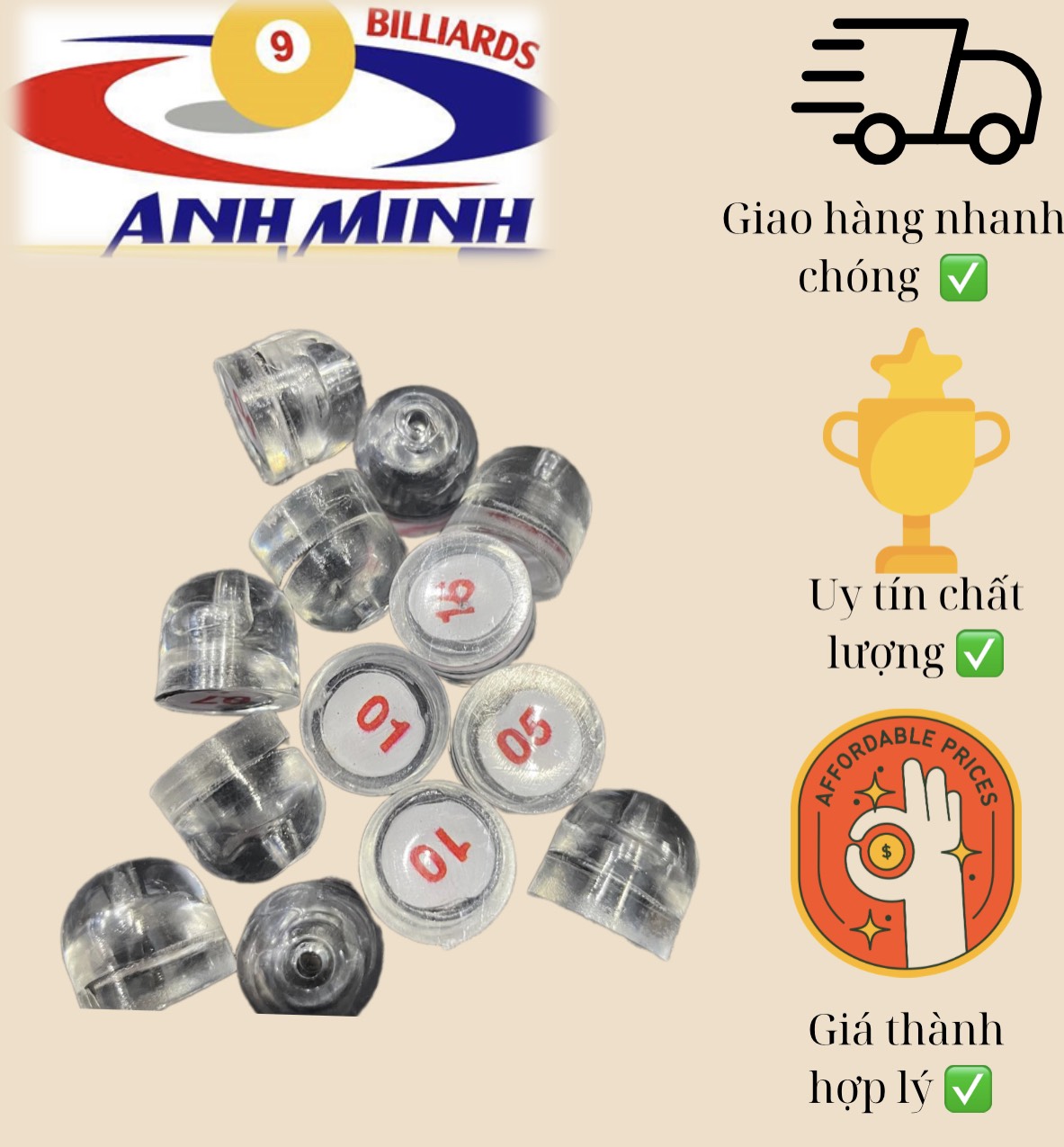 BỘ SỐ CHƠI BIDA DÙ