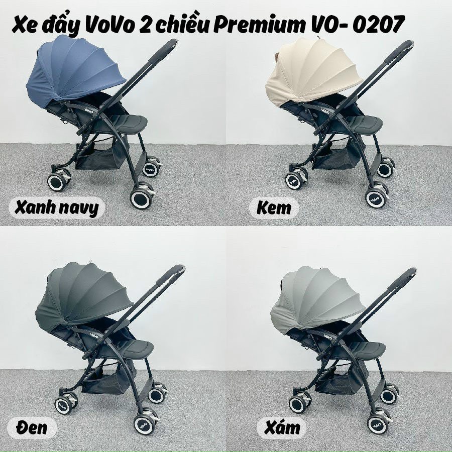 xe đẩy trẻ em gấp gọn 2 chiều 3 tư thế vovo vo-0207 mẫu nâng cấp mới nhất 2
