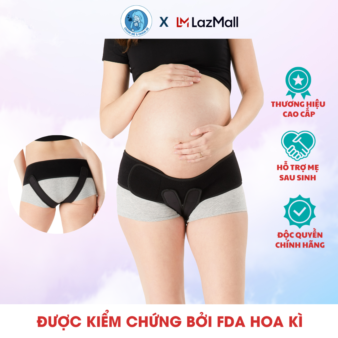 Đai hỗ trợ xương chậu mẹ bầu V-Sling. Chính hãng Belly Bandit, Mỹ. Giảm nguy cơ sa tử cung, hỗ trợ giảm đau xương chậu, vùng lưng