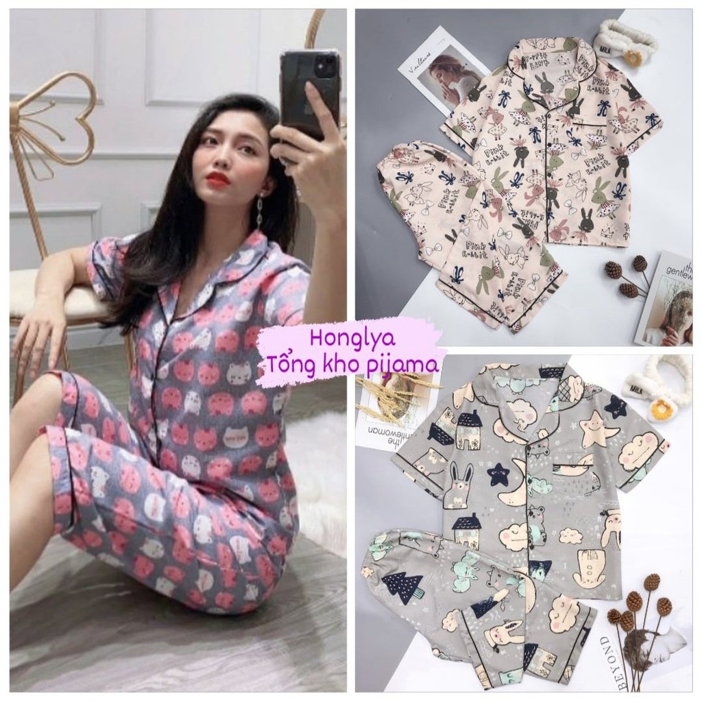Bộ đồ mặc nhà quần lửng áo cộc tay pijama