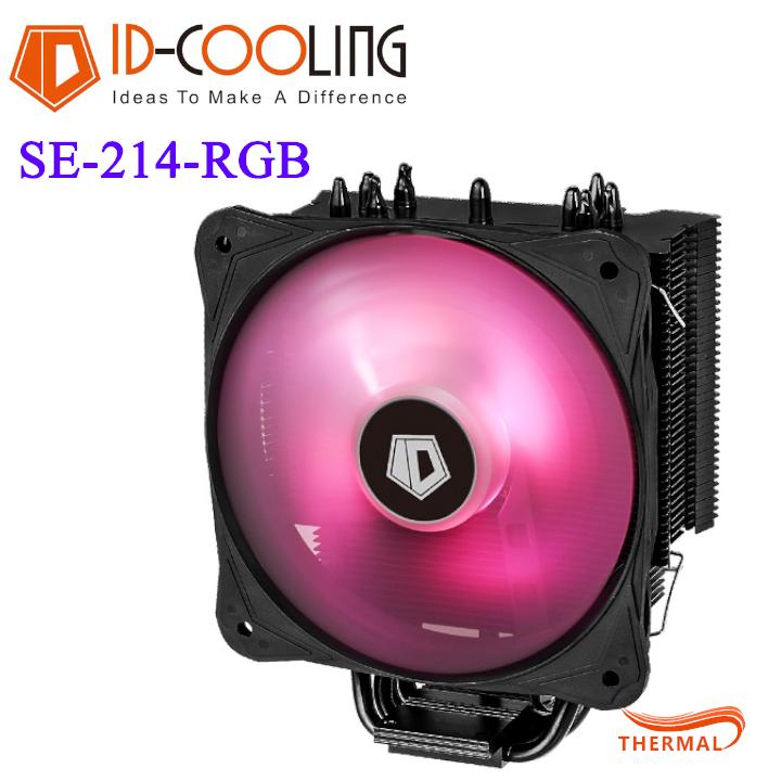 Quạt tản nhiệt cpu led ID-Cooling SE-214-RGB - Quạt quay êm, sức gió lớn, hiệu ứng đèn RGB 16.7 triệu màu