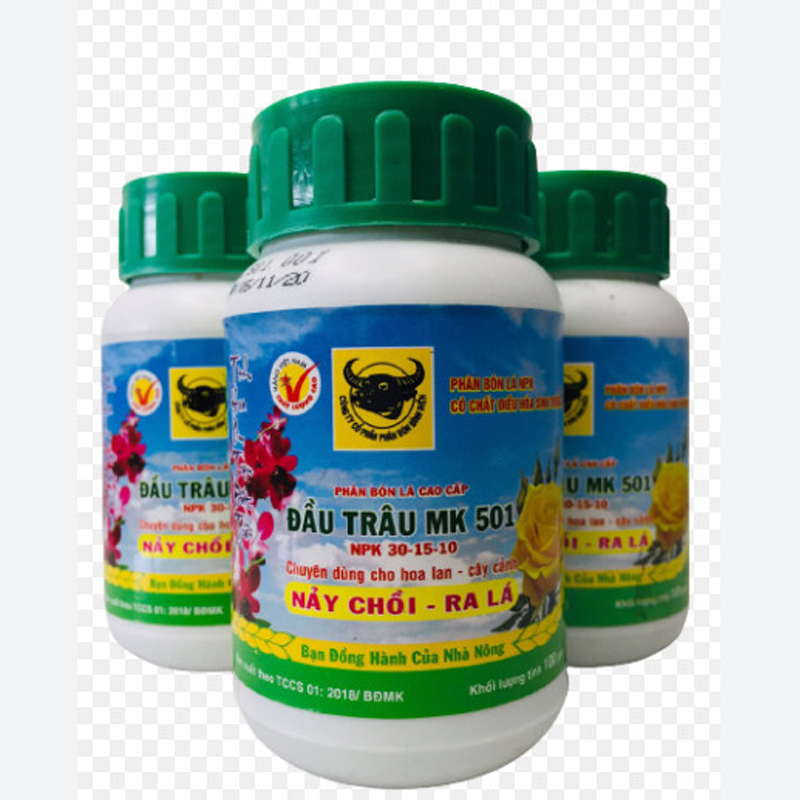Phân bón lá đầu trâu mk 501 - kích thích nảy chồi ra lá npk 30-15-10 100g