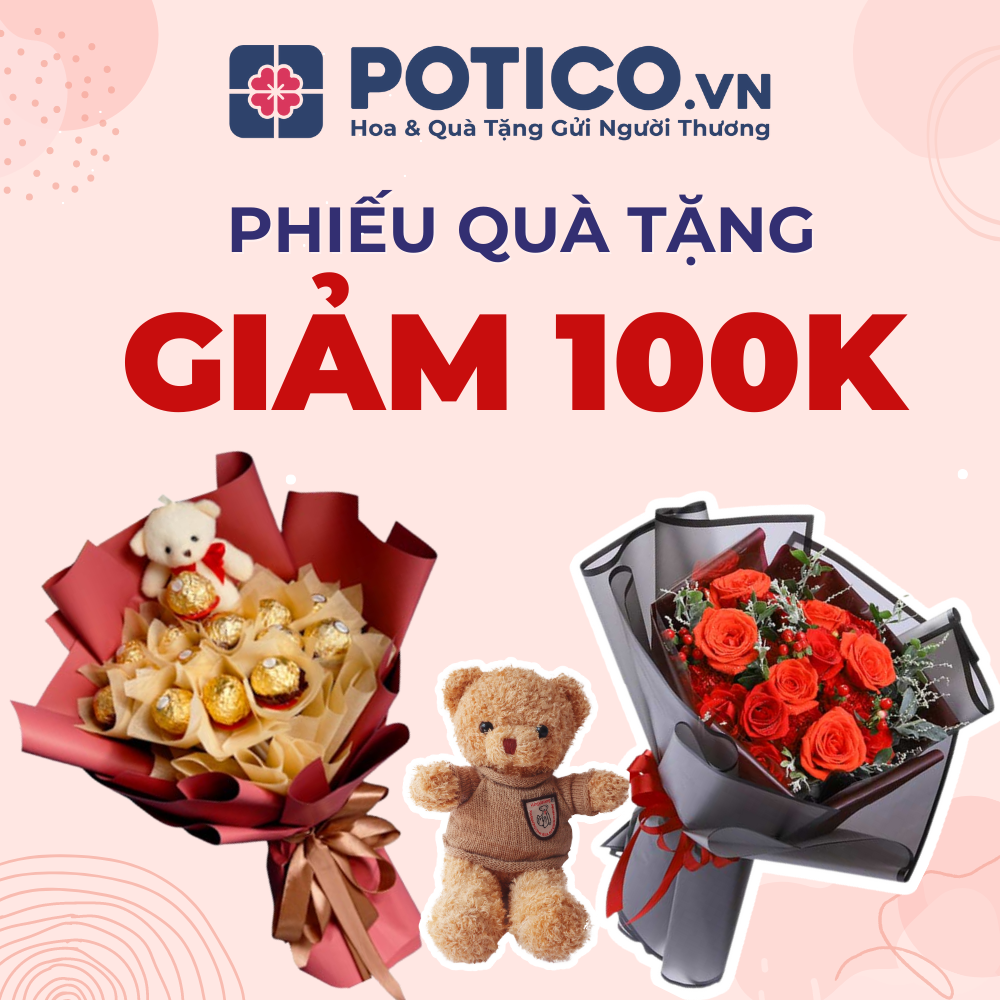 Potico.vn [E-voucher Hoa tươi & Quà tặng] - Ưu đãi 100.000đ cho đơn hàng từ 300.000đ