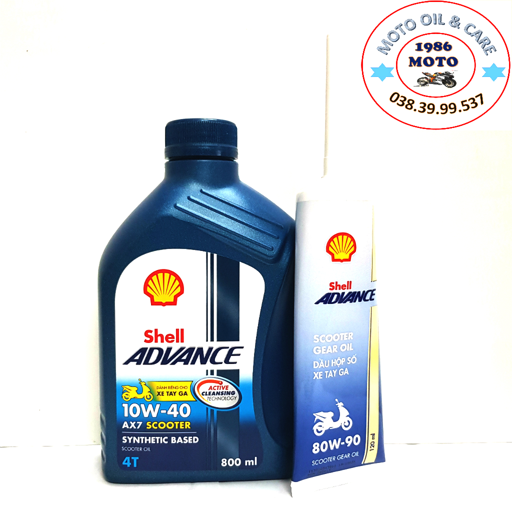 [HCM]Combo Nhớt xe tay ga Shell AX7 Scooter 800ml và Nhớt hộp số Shell chất lượng đảm bảo an toàn đến sức khỏe người sử dụng