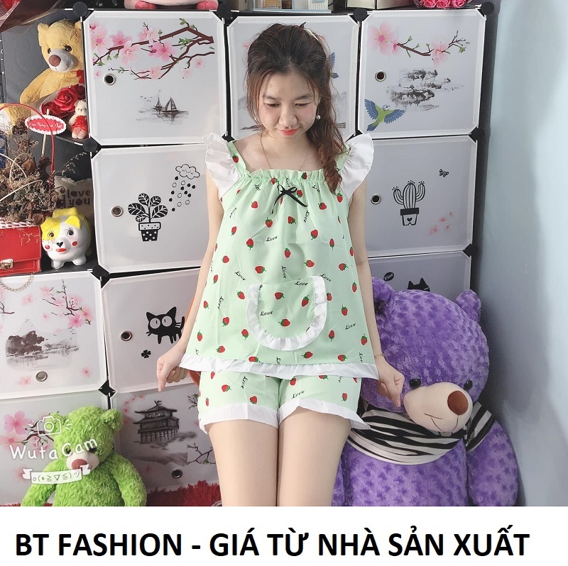 Đồ bộ mặc nhà vải katê lụa mềm mại, mát, thời trang - bt fashion