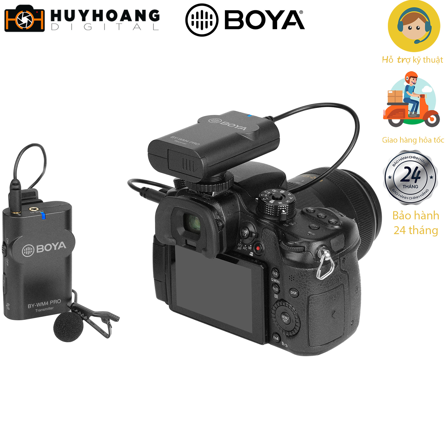 Micro thu âm wireless uhf boya by-wm4 pro-k1 | hàng chính hãng