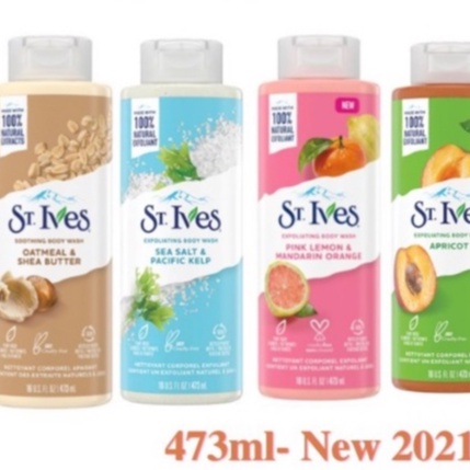 Sữa tắm st.ives bơ và yến mạch 473ml mẫu mới