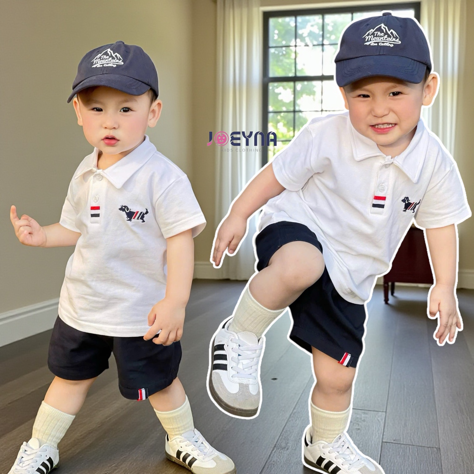 Be310 Joeyna Set of Polo Shirts and Khaki Shorts for Boys Who Are Active and Go Out to School