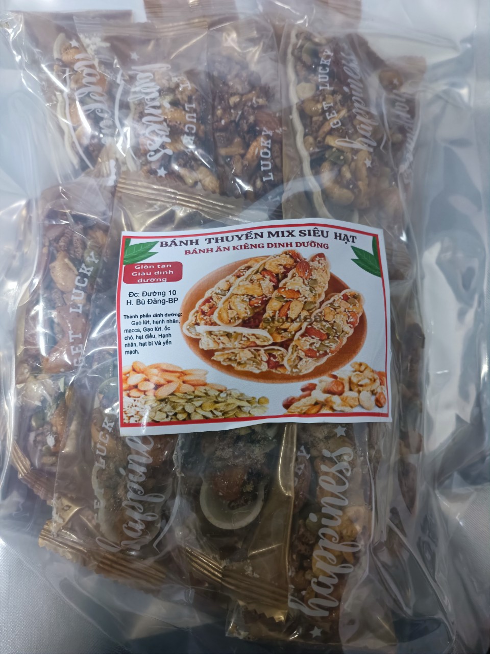 Bánh Thuyền Mix Siêu Các Loại Hạt Bổ Dưỡng Healthy Loại 1- Túi chân không 500Gram