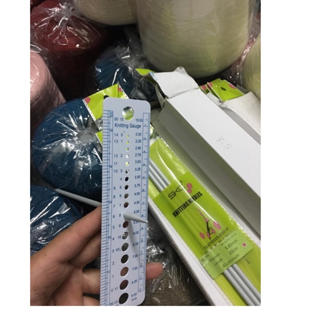 Thước đo size kim đan, len sợi