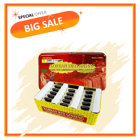 Viên Đạm Hồng Sâm Nhung Hươu Linh Chi Hàn Quốc, Hộp 60 viên