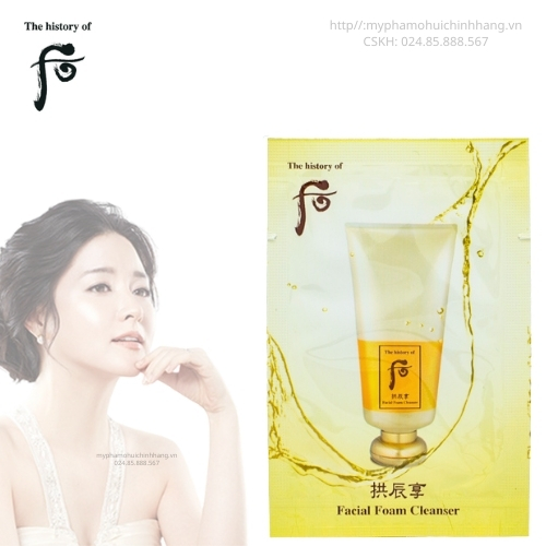 Xả hàng giá sỉ Gói Sữa rửa mặt Whoo Facial Foam Cleanser sample mini - Làm sạch nhẹ nhàng, dưỡng ẩm, chống lão hoá, chăm sóc làn da nhạy cảm