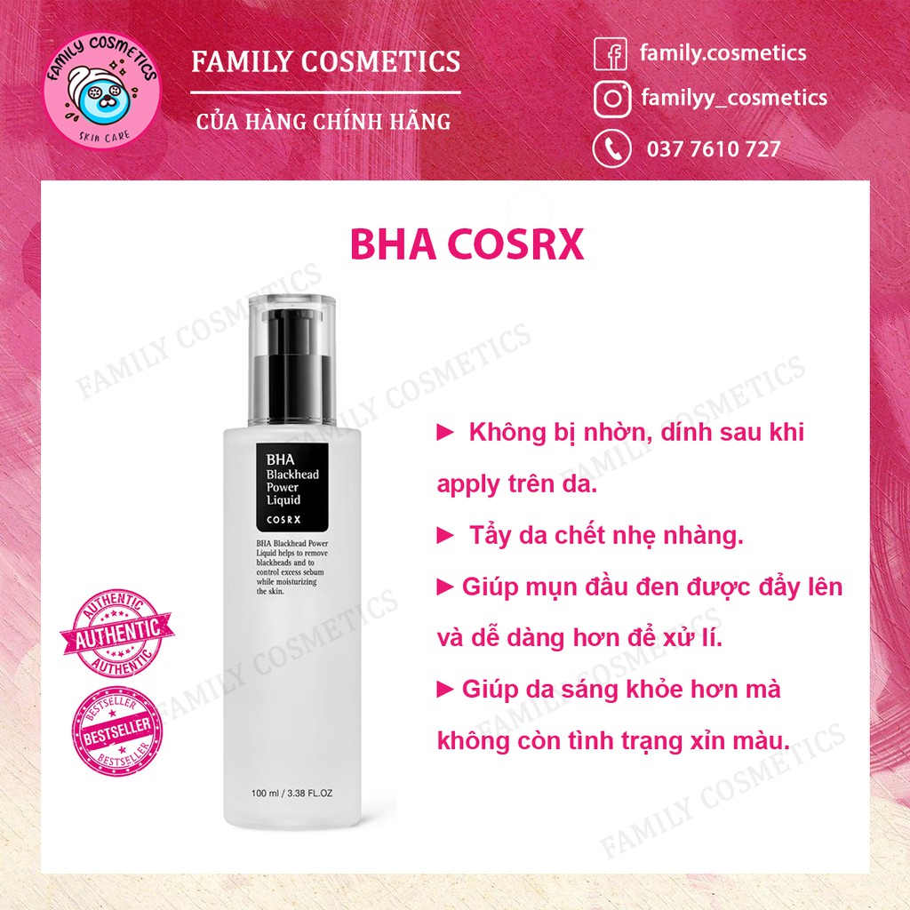 Tẩy tế bào chết hóa học cosrx bha blackhead power liquid 100ml