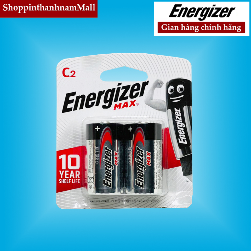 Pin Trung Energizer alkaline E93 Vỉ 2 Viên Chính Hãng Dung Lượng Cao