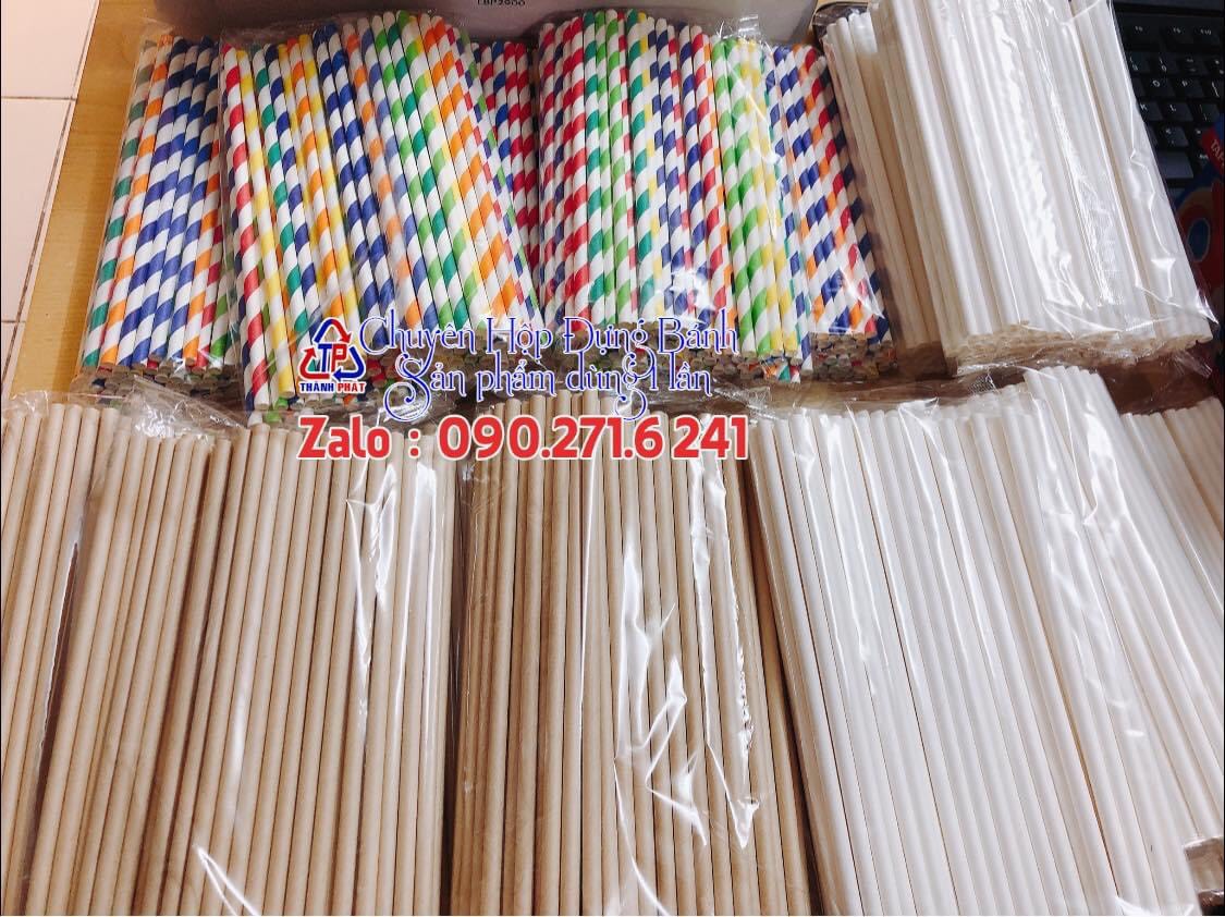100 ống hút giấy phi 6 dài 20cm