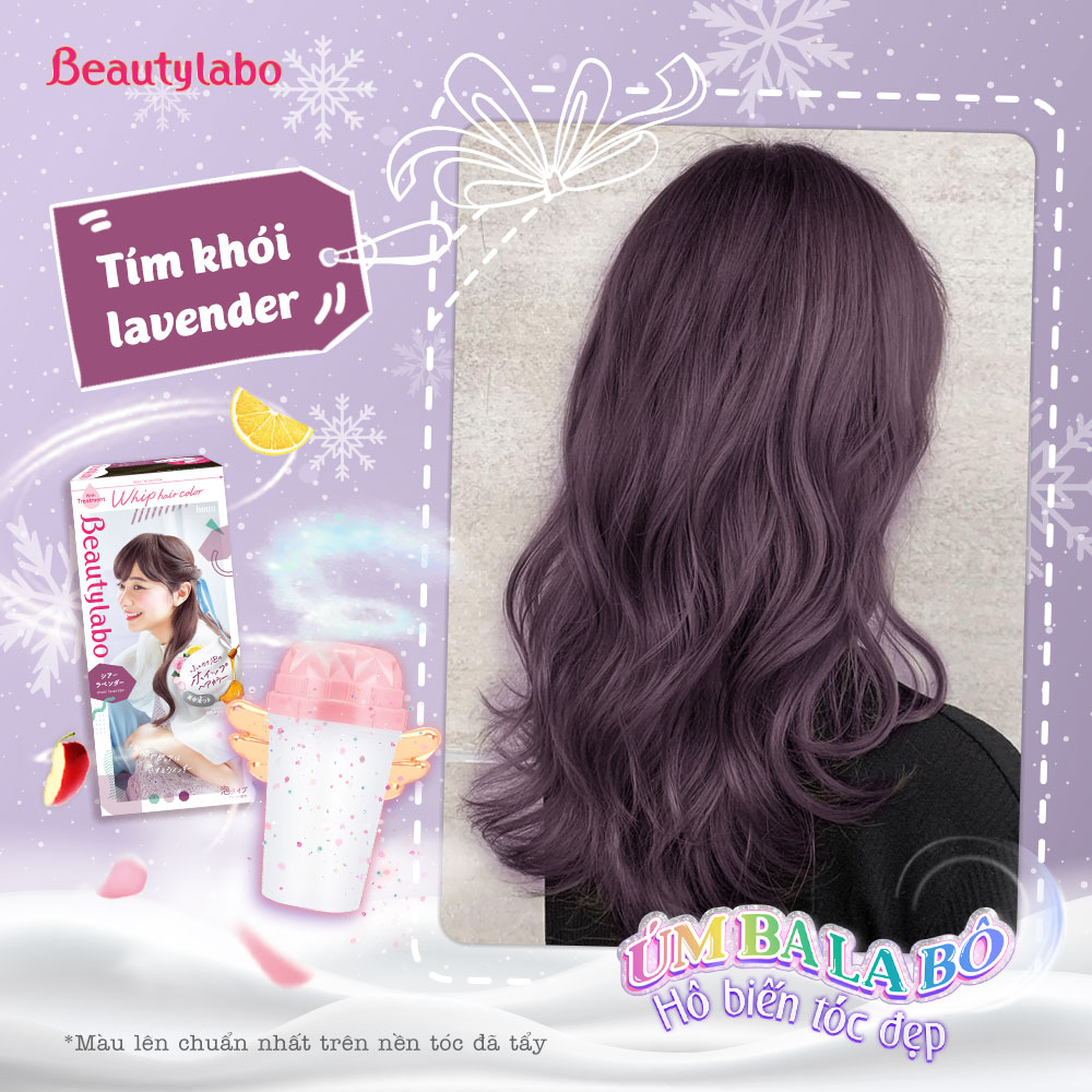 Thuốc nhuộm tóc tại nhà dạng bọt Beautylabo Whip 125ml nhuộm dưỡng nội địa Nhật Whip Hair Color - Màu Tím Khói Lavender