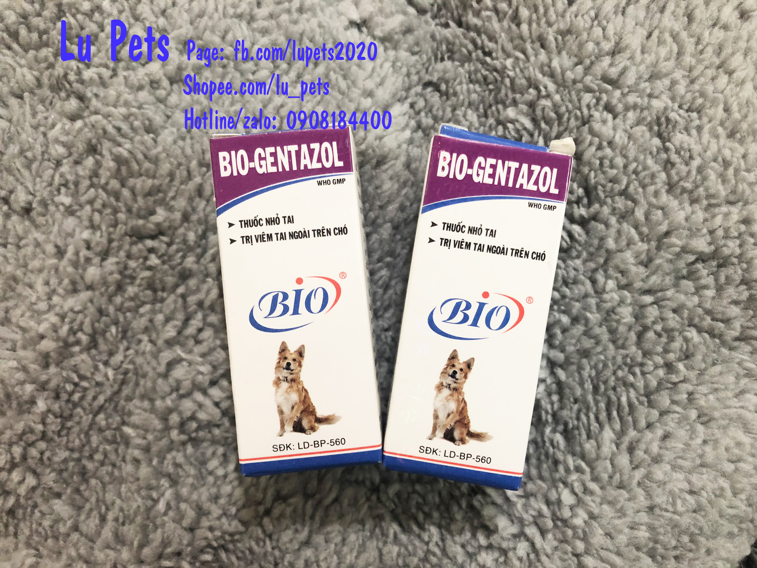 Nhỏ tai chó mèo bio gentazol- dung dịch viêm tai cho chó mèo