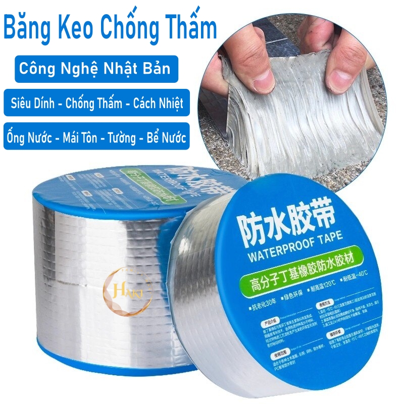 Băng keo chống thấm nhật bản - băng dính chống thấm nước cuộn 5m rộng 5cm/10cm - băng keo siêu dính
