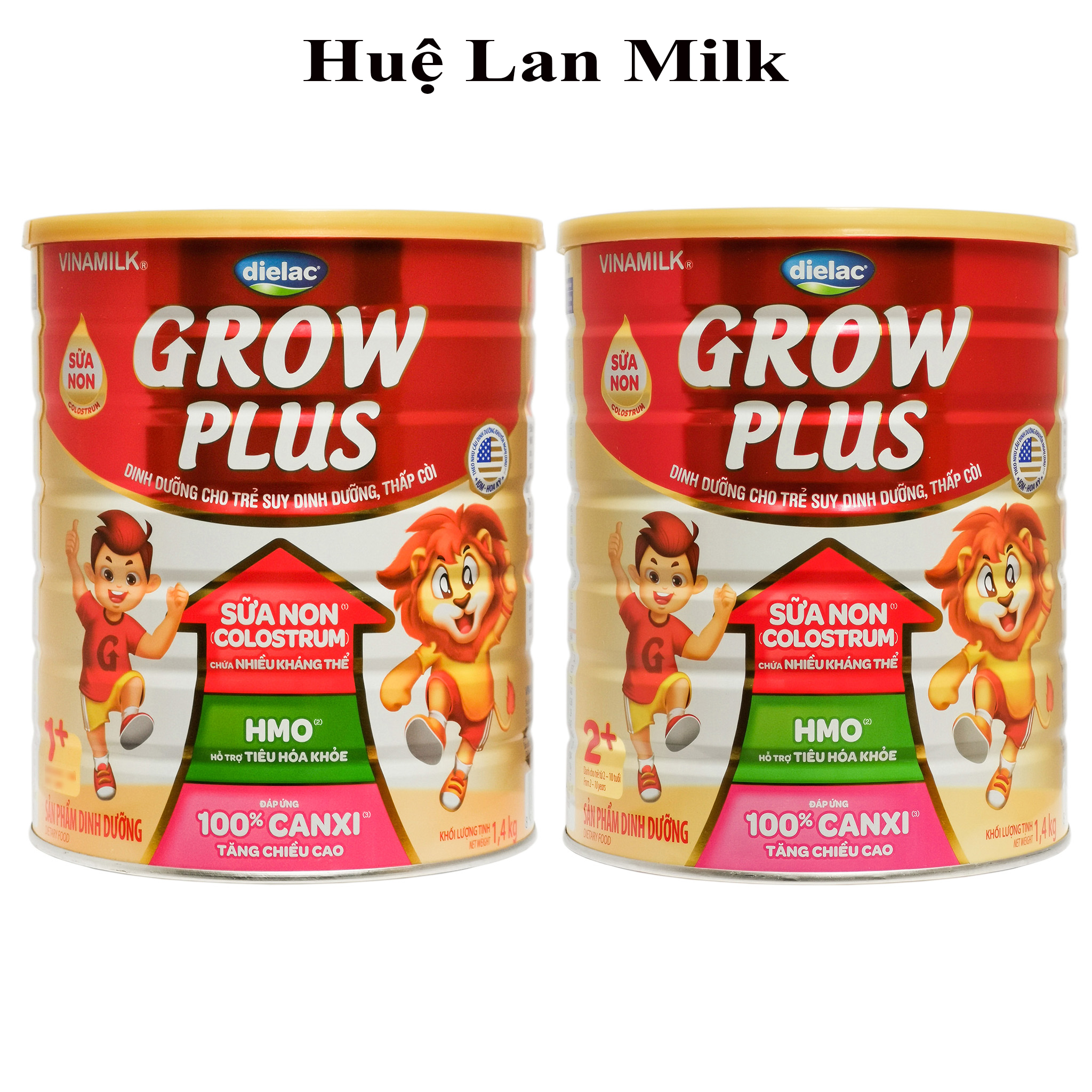 SỮA BỘT DIELAC GROW PLUS ĐỎ 1+/2+ 1.4KG - Huệ Lan Milk