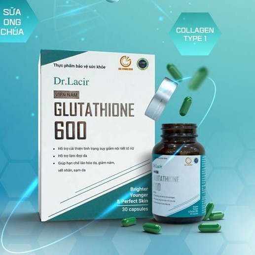 [CHÍNH HÃNG] Viên uống trắng da- mờ nám Glutathione 600 DR.lacir- Hộp 30 viên