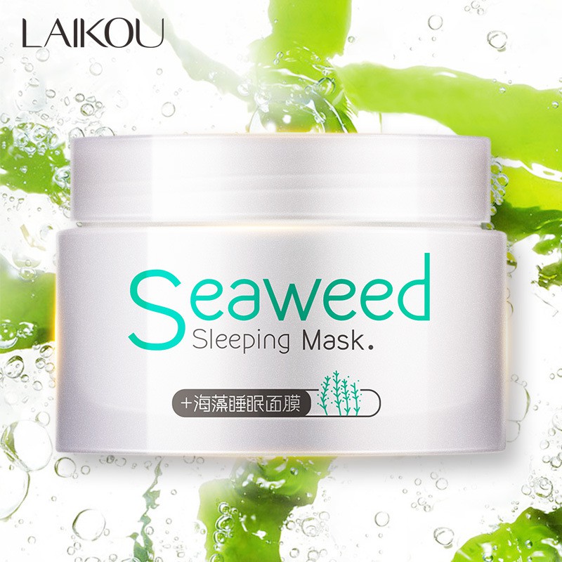Mặt nạ ngủ rong biển Laikou 120g giữ ẩm làm trắng và se khít lỗ chân lông Seaweed Slepping Mask (tặng mặt nạ cao câp khi mua 2 sp)/lam