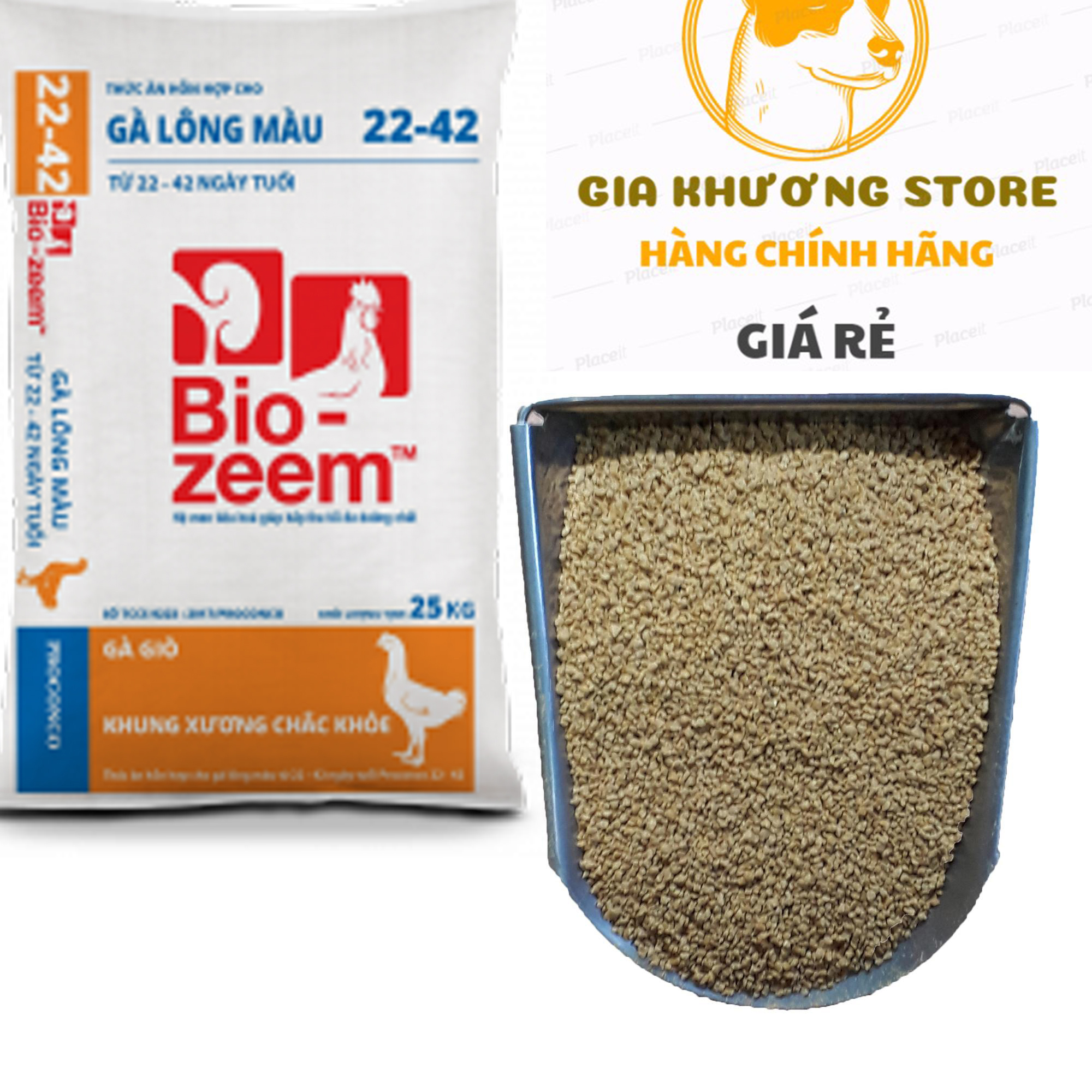 Cám hỗn hợp cho gà lớn gà lông màu từ 22-42 ngày tuổi Bio-zeem 22-42