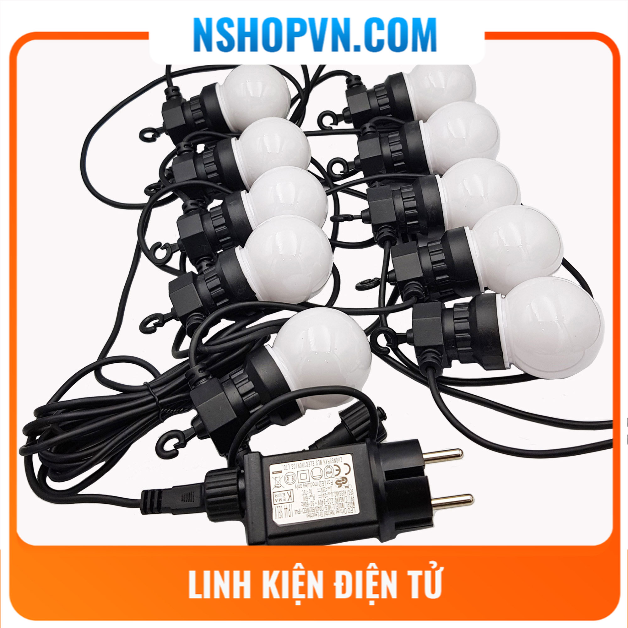 Dây đèn led g50 loại ánh sáng trắng ấm bóng đục - bóng trong 10 bóng - 5 m / 20 bóng - 10m