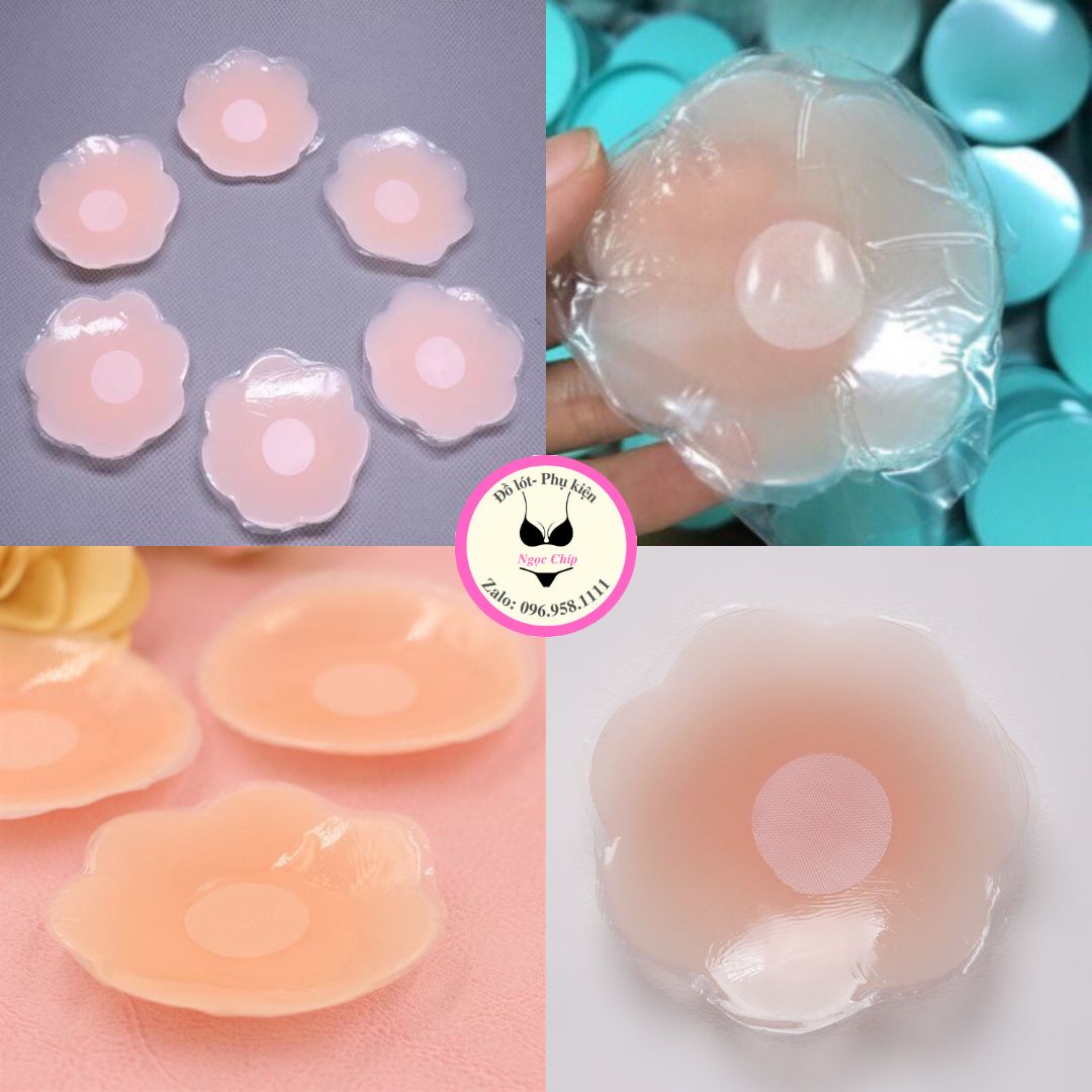 Miếng dán ngực,dán ti silicon mềm siêu dính tái sử dụng nhiều lần PK02