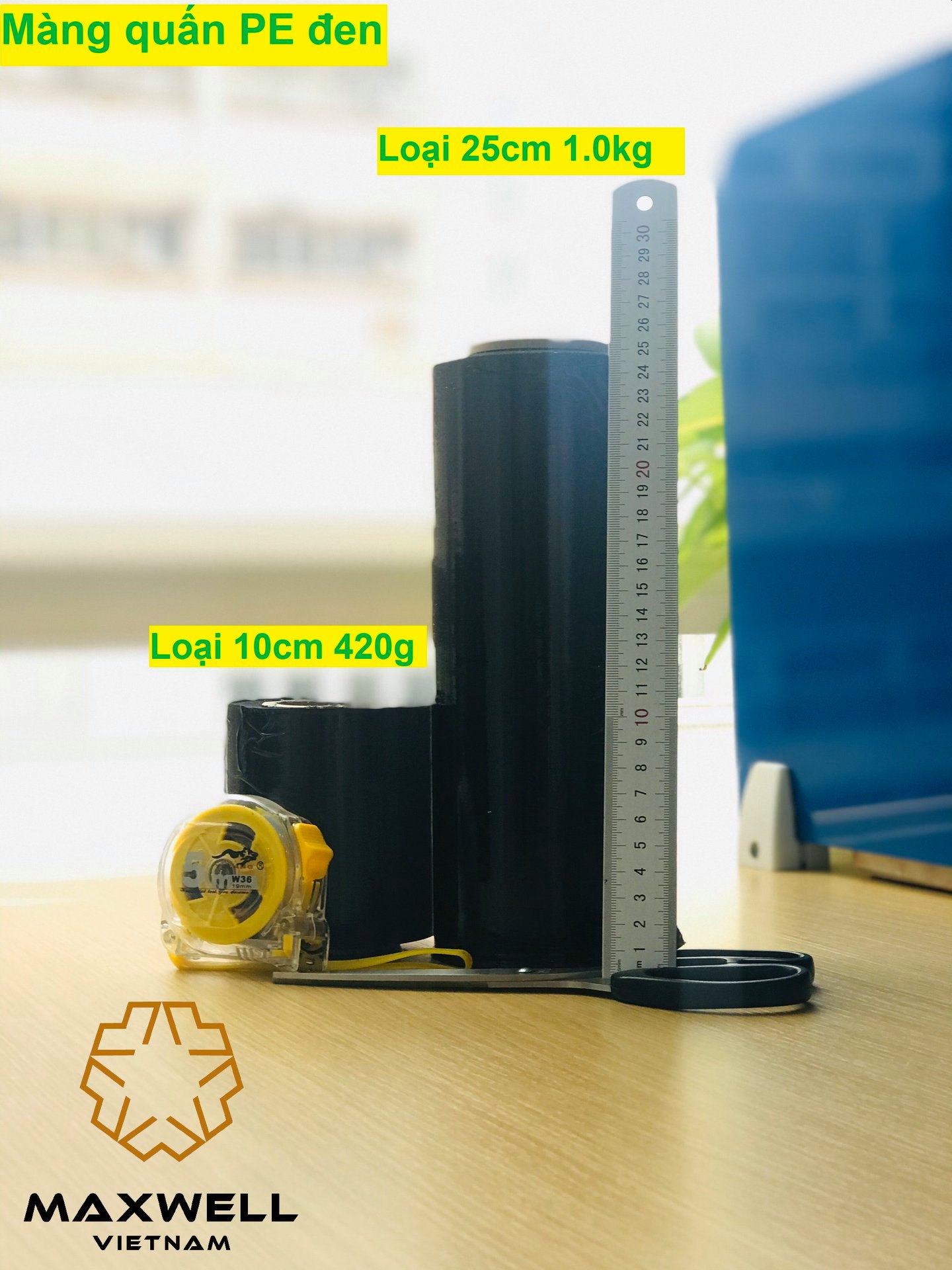 Màng PE Đen Khổ 25cm*1KG