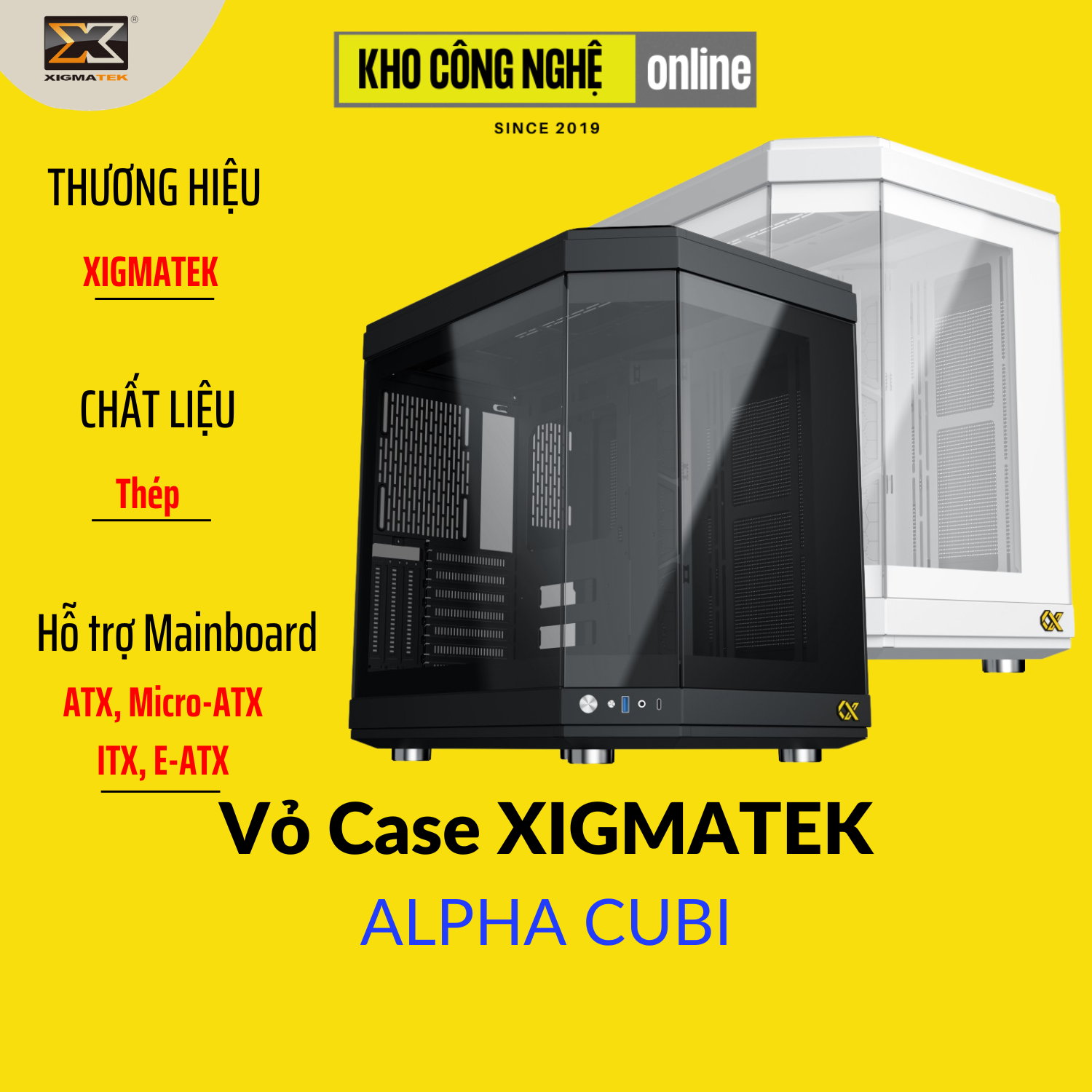 Vỏ case máy tính xigmatek alpha - cubi artic - premium gaming atx