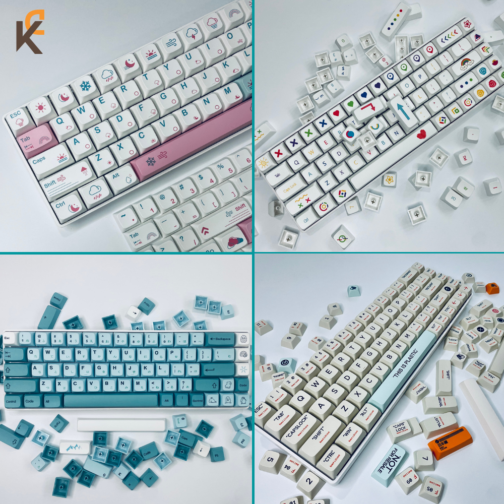 Keycap xda pbt iceberg/honey milk/matcha/plastic nút bàn phím cho bàn phím cơ
