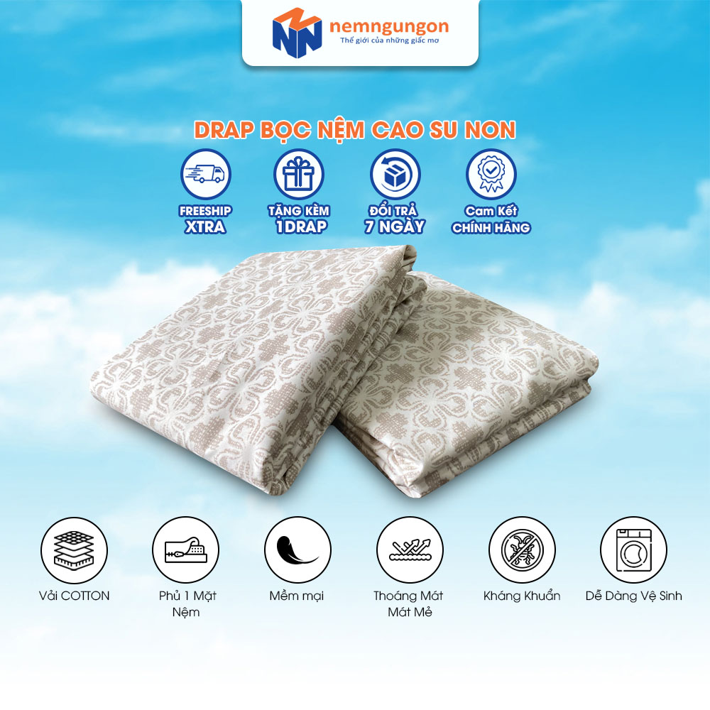 Ga nệm cao su non dày 3cm và 5cm - Vải Cotton Poly thông thoáng
