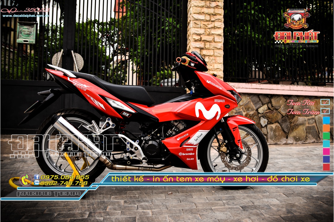 Tem Chế Xe Winner X Monvitas Đỏ Trắng